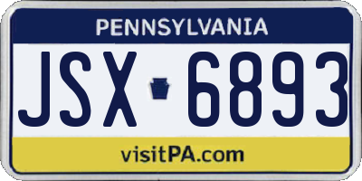 PA license plate JSX6893