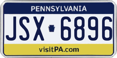 PA license plate JSX6896