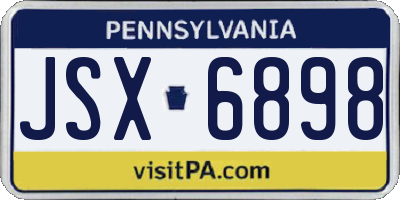 PA license plate JSX6898