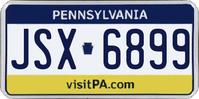 PA license plate JSX6899