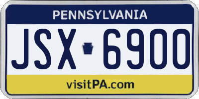 PA license plate JSX6900