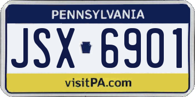 PA license plate JSX6901