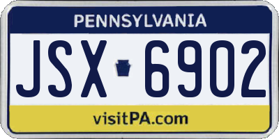 PA license plate JSX6902