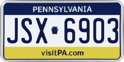 PA license plate JSX6903