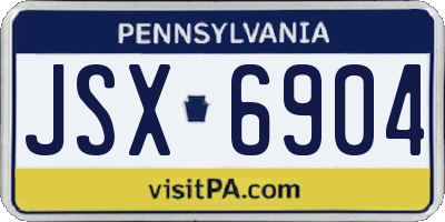 PA license plate JSX6904