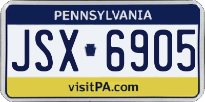 PA license plate JSX6905