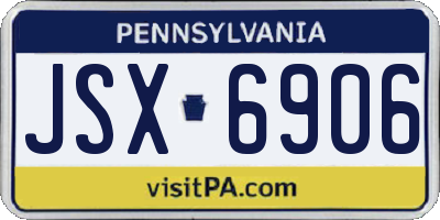 PA license plate JSX6906