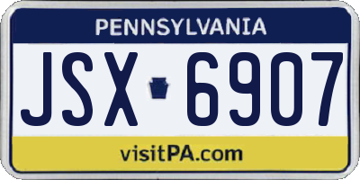 PA license plate JSX6907
