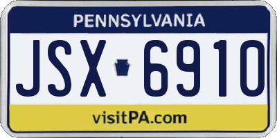 PA license plate JSX6910