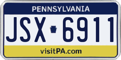 PA license plate JSX6911