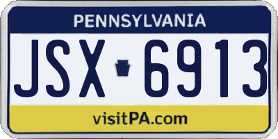 PA license plate JSX6913