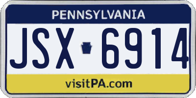 PA license plate JSX6914