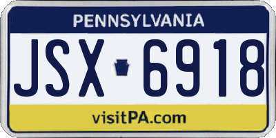 PA license plate JSX6918