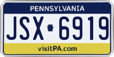 PA license plate JSX6919