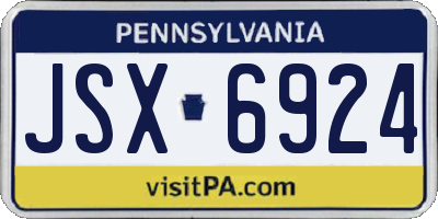 PA license plate JSX6924
