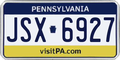 PA license plate JSX6927