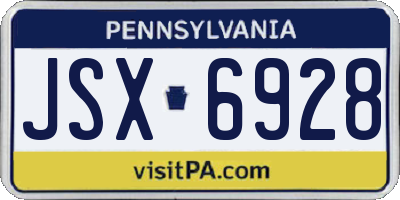 PA license plate JSX6928