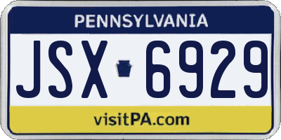 PA license plate JSX6929