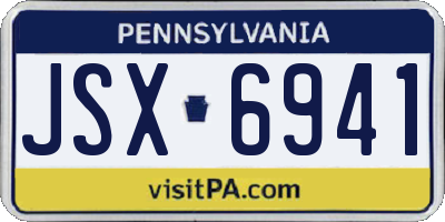 PA license plate JSX6941