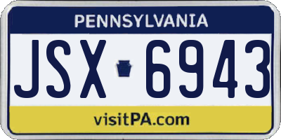 PA license plate JSX6943