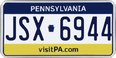 PA license plate JSX6944