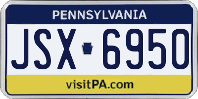 PA license plate JSX6950