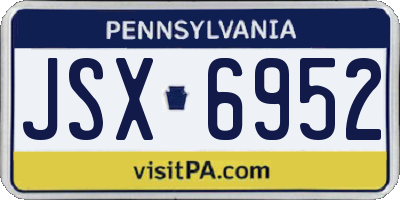 PA license plate JSX6952
