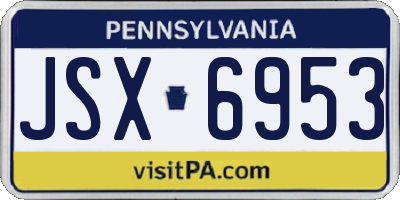 PA license plate JSX6953