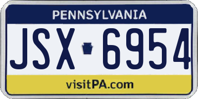 PA license plate JSX6954
