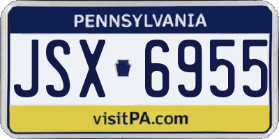 PA license plate JSX6955
