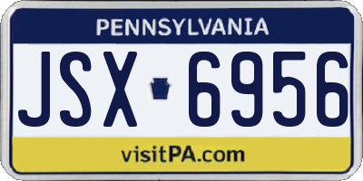 PA license plate JSX6956