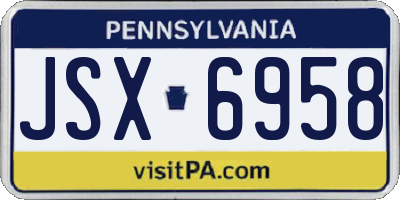 PA license plate JSX6958