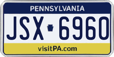 PA license plate JSX6960