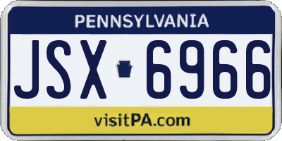 PA license plate JSX6966