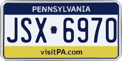 PA license plate JSX6970