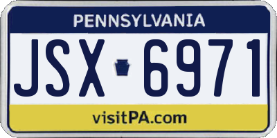 PA license plate JSX6971