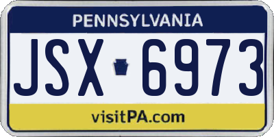 PA license plate JSX6973