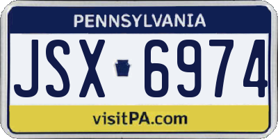 PA license plate JSX6974