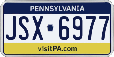 PA license plate JSX6977