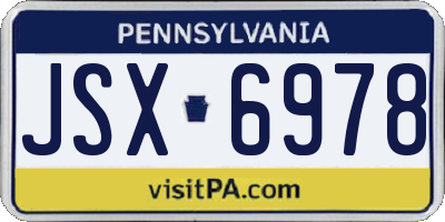 PA license plate JSX6978