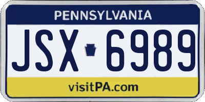 PA license plate JSX6989