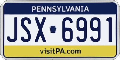 PA license plate JSX6991