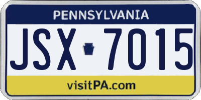 PA license plate JSX7015