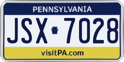 PA license plate JSX7028