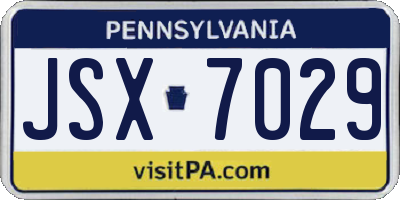 PA license plate JSX7029