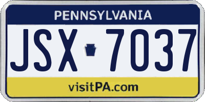 PA license plate JSX7037