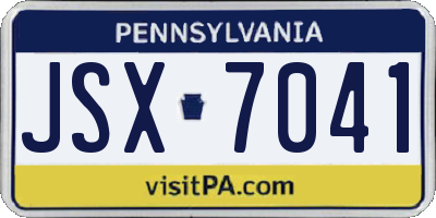 PA license plate JSX7041