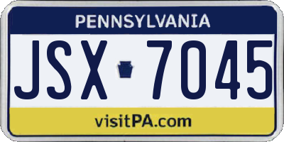 PA license plate JSX7045