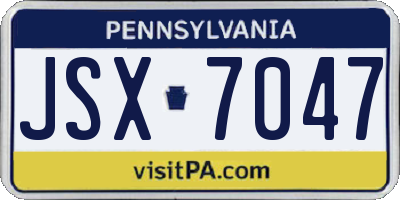 PA license plate JSX7047