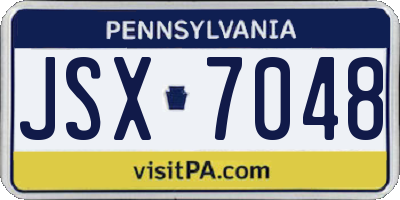 PA license plate JSX7048